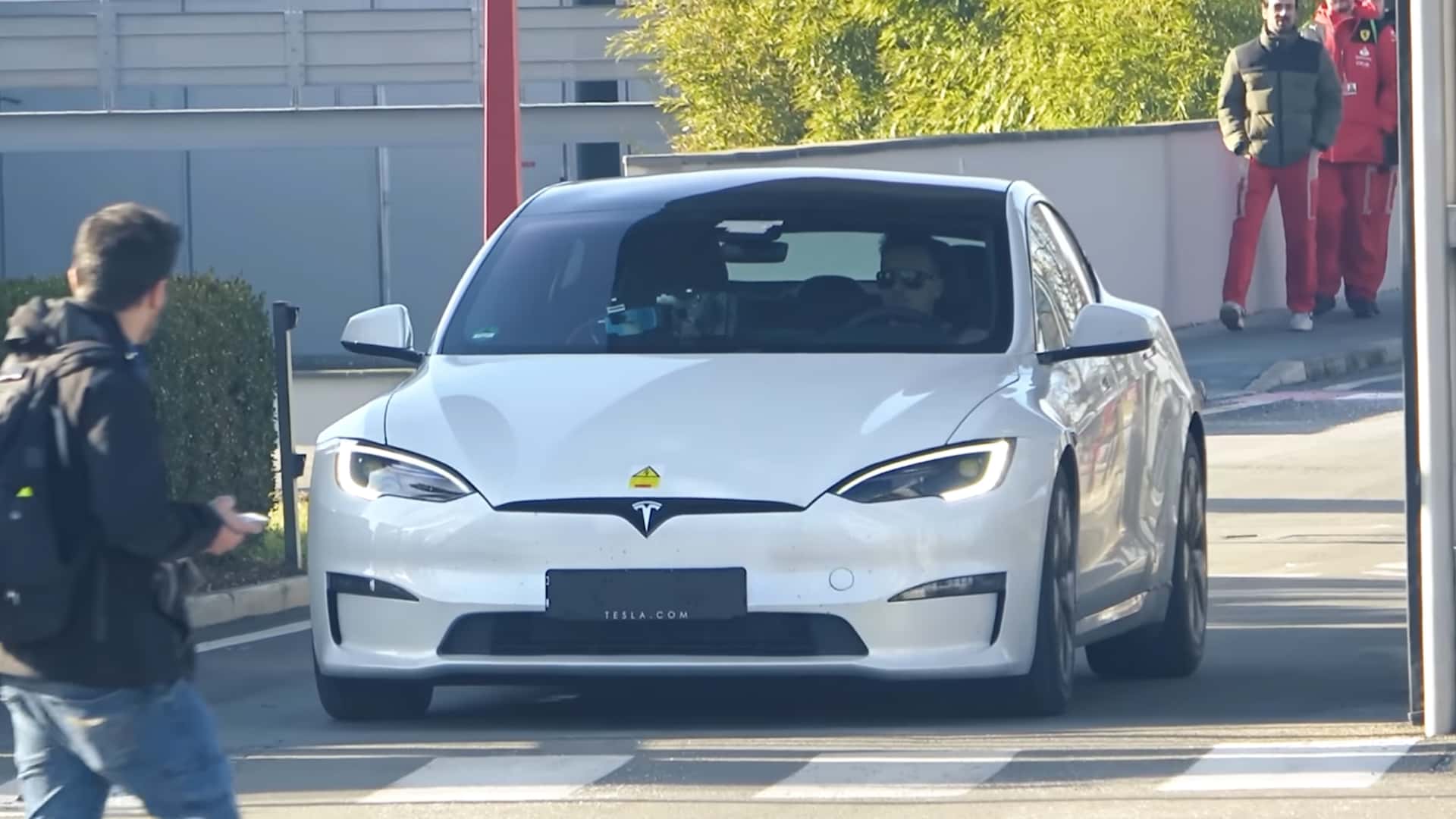 Ferrari Tests Tesla Model S Plaid at Its Maranello Factory